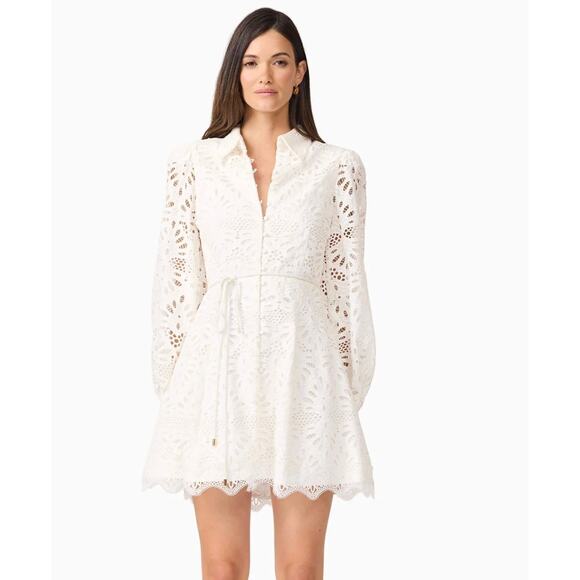 ELLIATT Carli Mini Shirtdress in Ivory - Picture 2 of 11